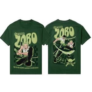 One Piece Zoro Graffiti Checker Tshirt Men Sz S Unisex 2 Sided Print Shirt